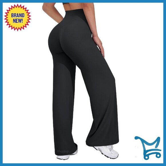 Pants - High Waist Wide Leg Sweatpants Stretch Casual Straight Leg
